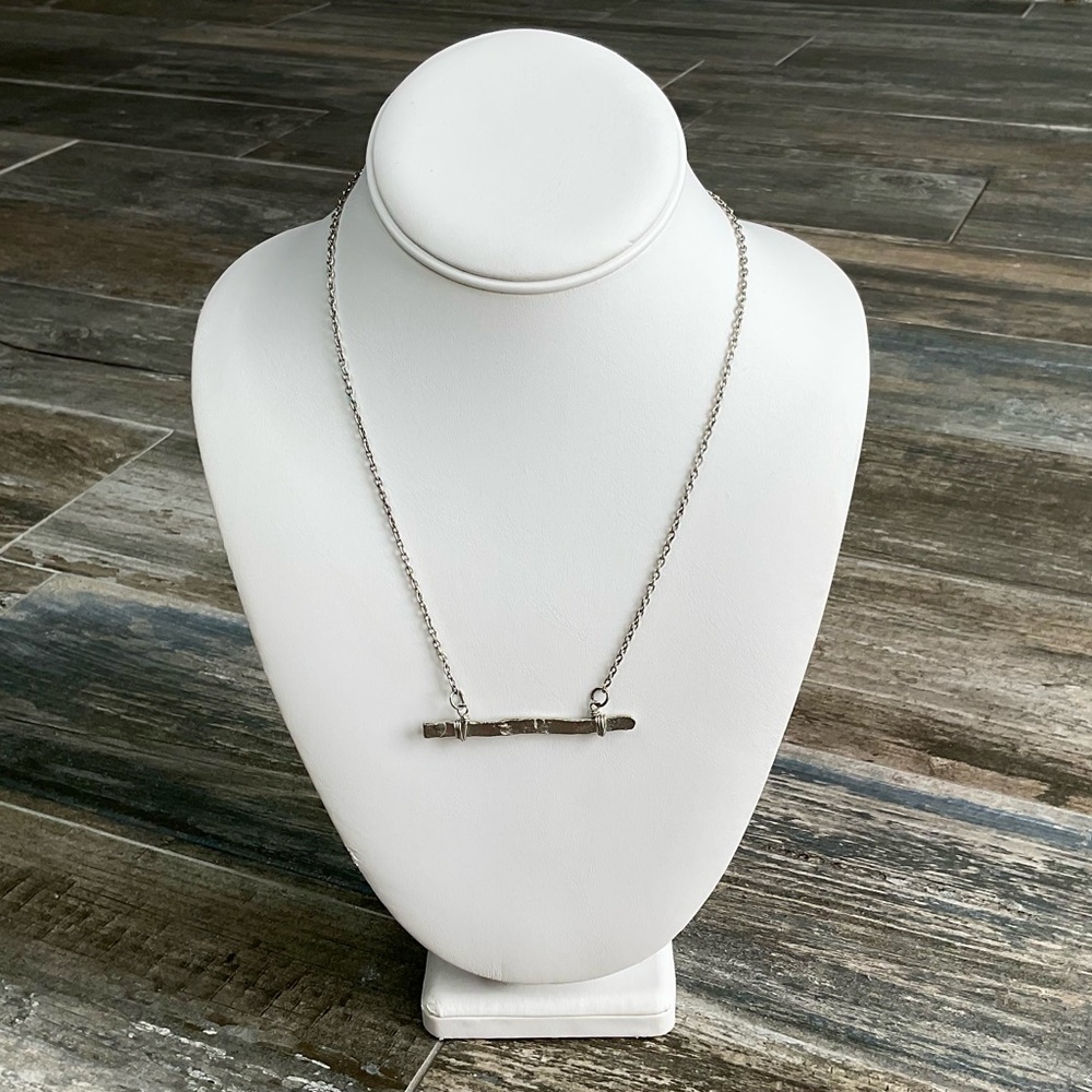 Elegant Silver Bar Necklace